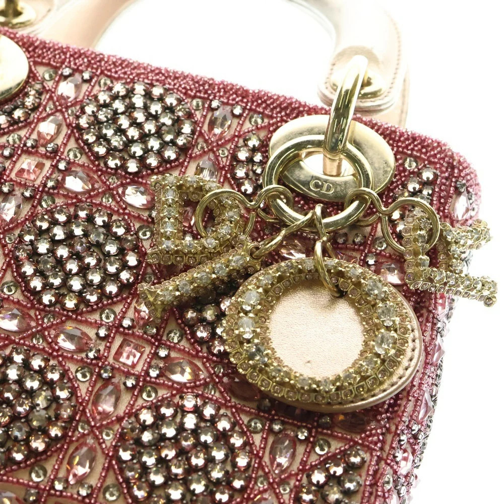 DIOR Lady Bijou Pink Sequin Handbag Shoulder Bag - Picture 5 of 6